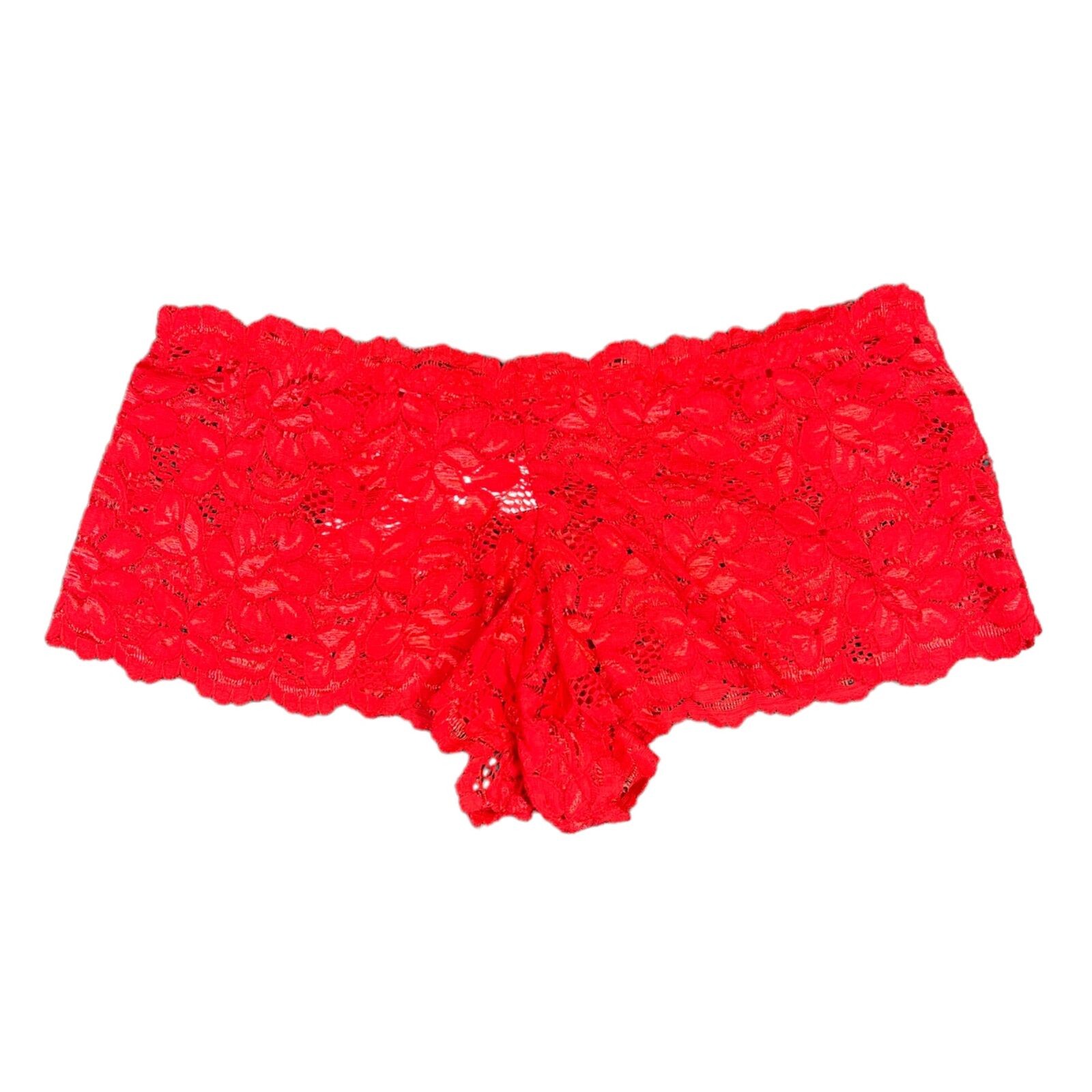 Angelina Womens Panties Underwear Lace Cheeky Boyshort Red Small 0 2