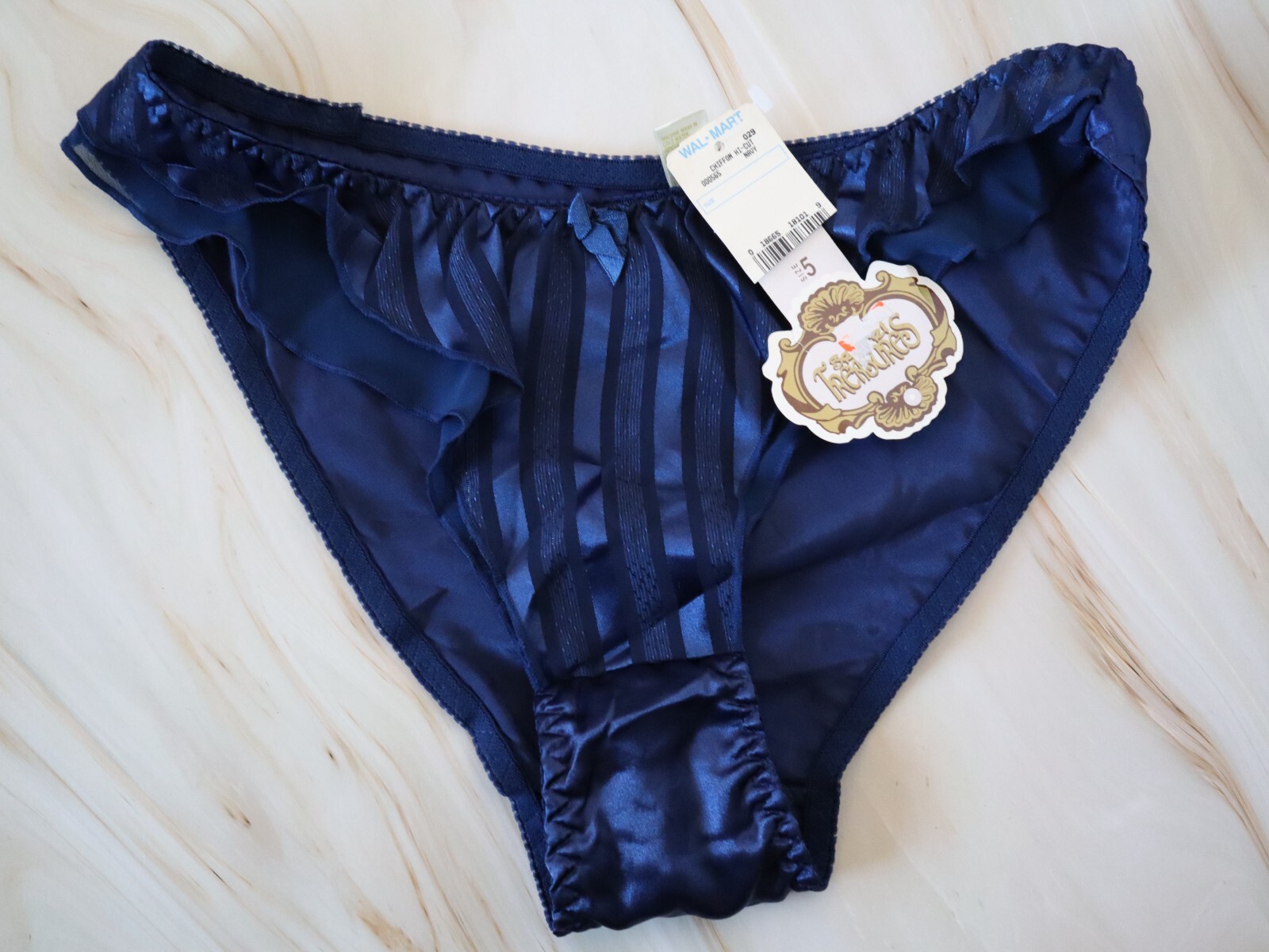 NEW Secret Treasures Wal-Mart VTG 90s Satin Sheer Flutter Brief Panty SMALL