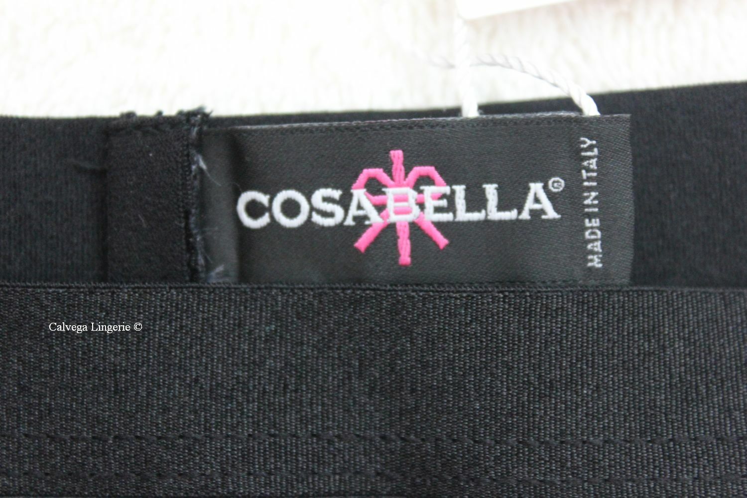 NWT COSABELLA BISOU0231 “Bisou” Low Rise Panel G-String Thong, Black, Italy, O/S
