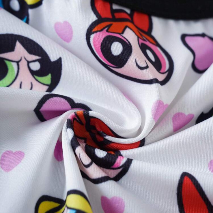 Women’s Teens Powerpuff Girls X SHEIN Kawaii Cartoon Boyshort Shortie Panty L