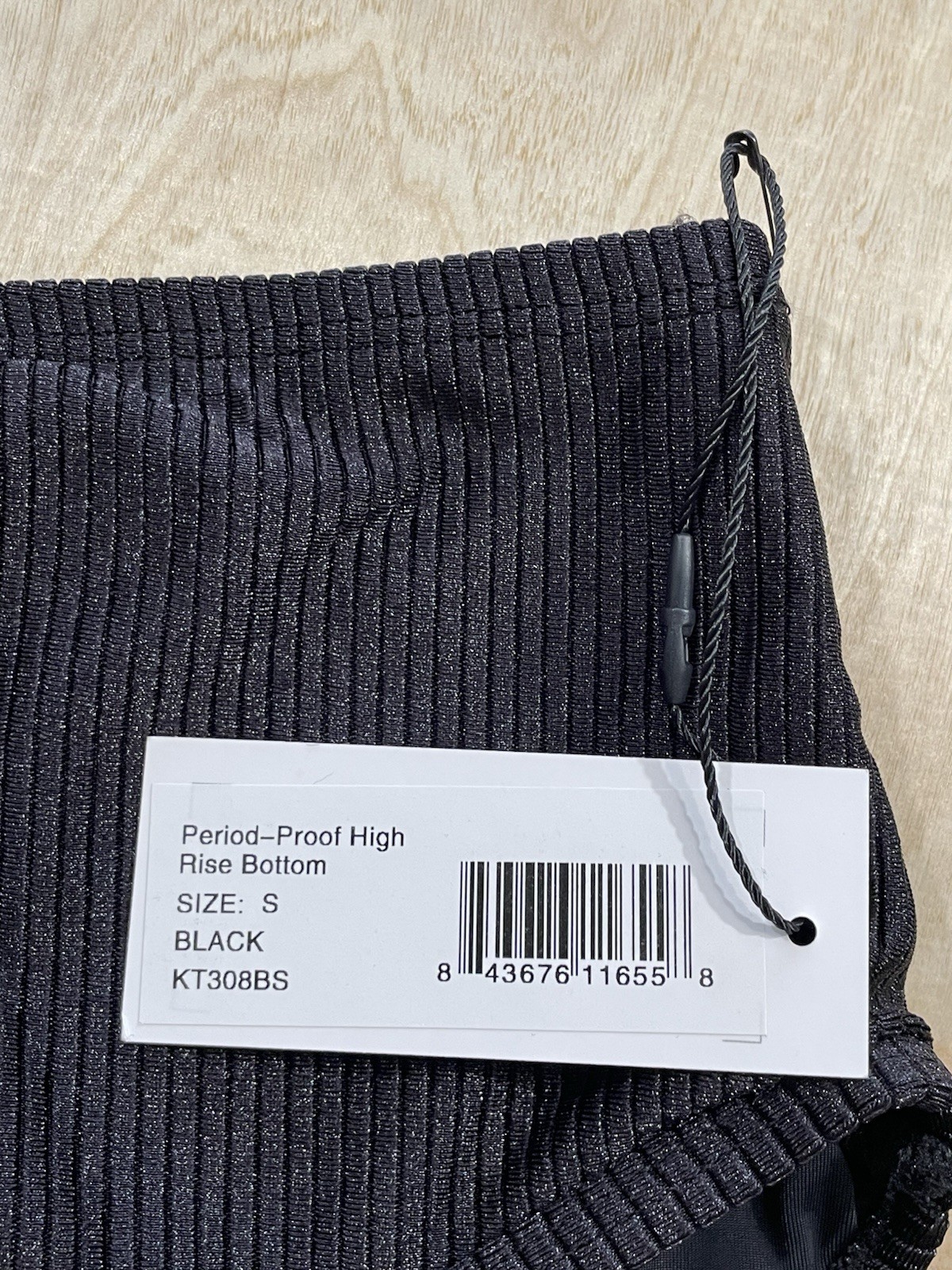 KT by Knix Teen’s Period Proof High Rise Ribbed Bikini Bottom Sz S Black