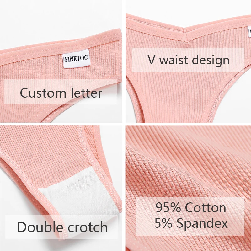 5-Piece Women’s Cotton Brazilian Panty Set – V-Waist Low-Rise Bikini