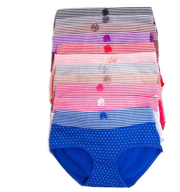 B11 Grace Yellow Pink Red Black Blue Polka dot cotton bikini panties S M L XL