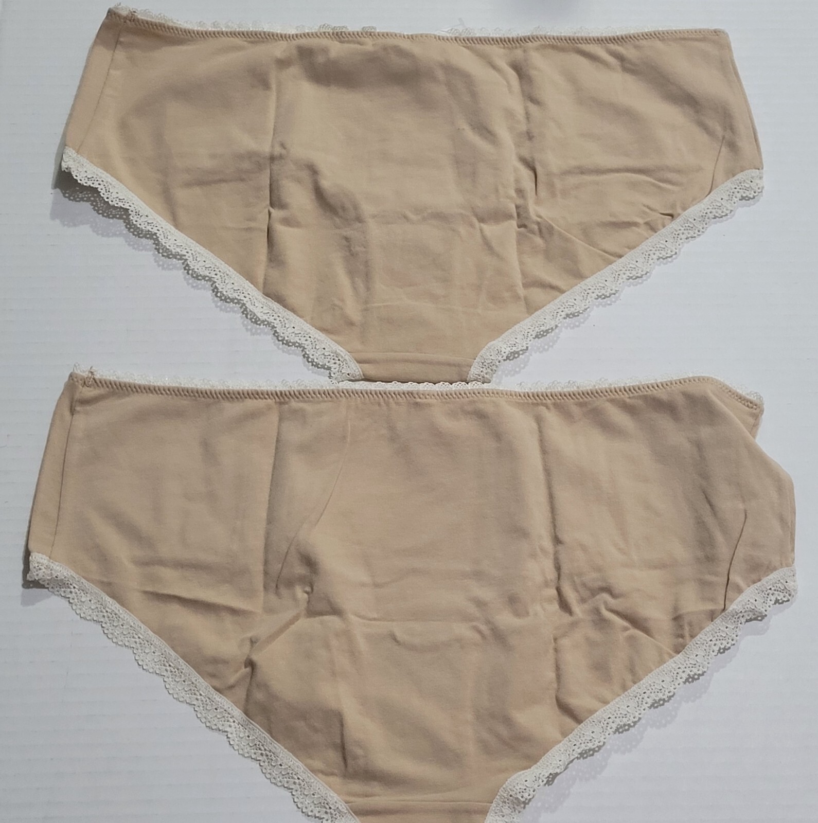 NWT – La Senza Brand – Beige Panties X 2 – White Lace – 95% Cotton – Size Large