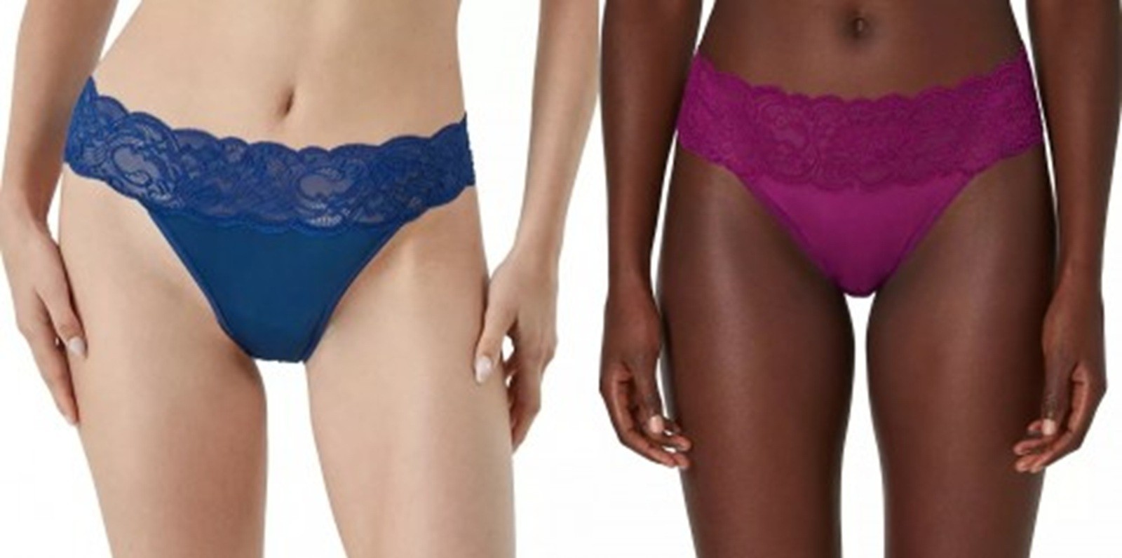 New Lot of 2 Pairs Maidenform Luxurious Lace Thong Panties DMESLT Size L 7 NWT