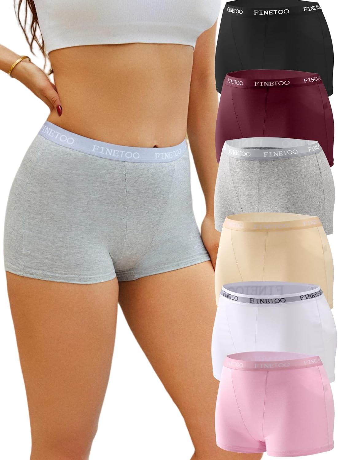 Womens Cotton Boy Shorts Underwear Full Coverage Soft Boxer Briefs High Waisted