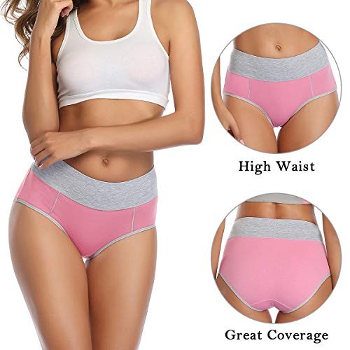 Women’s Cotton Underwear High Small Black, Pink, Orange, Yellow, Light Blue