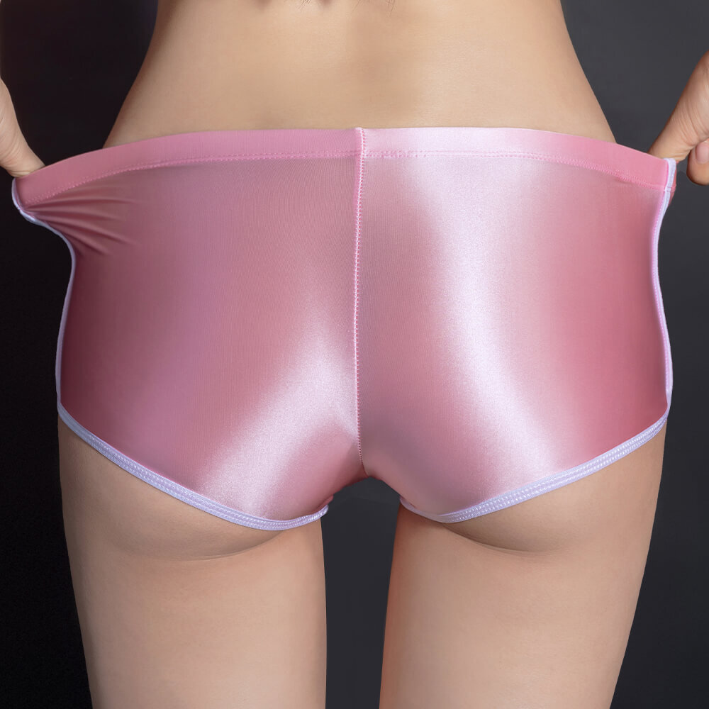4Pcs Women Oil Shiny Glossy Fitness Sports Shorts Underwear Boxer Briefs Panties