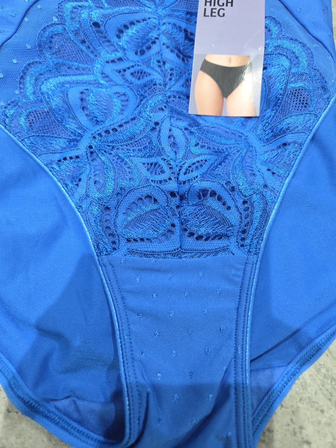M&S 3pk Amelia Lace High Leg Knickers Size 18 BLUE MIX