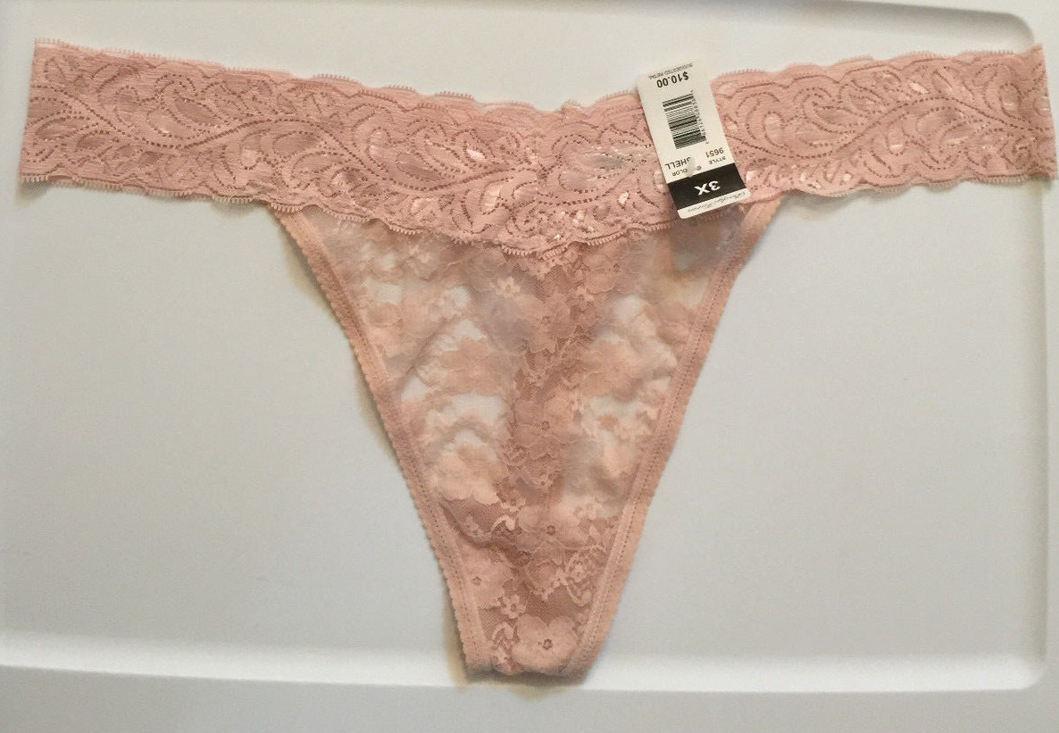 Lace Thong Tanga Panties Size 3X Solid Colors Sexy Soft Stretchy Waist Sheer NEW