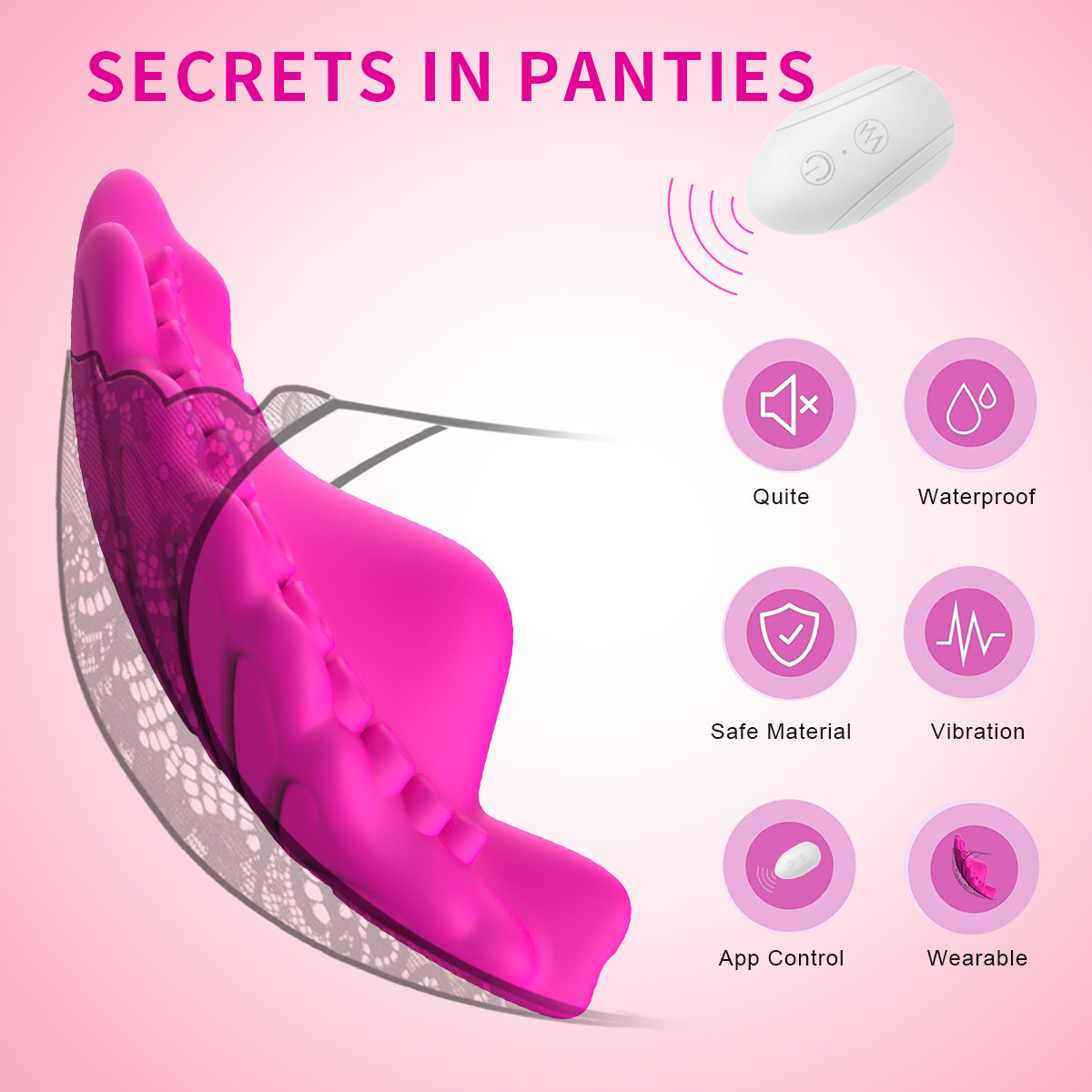 Wireless Bluetooth Remote Control Vibrating Sexy Lace Panties For Women Strap