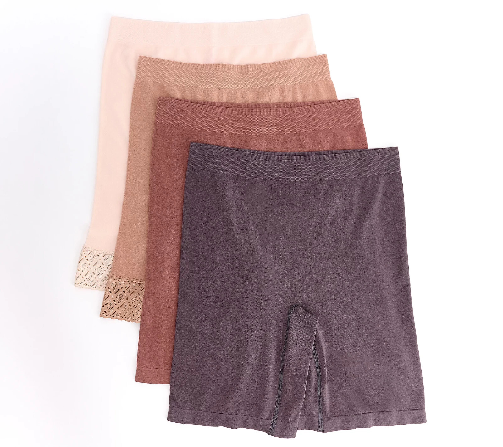 Breezies~Set of 4~Comfort Breeze Long Leg Panty Briefs~X-Large~Tonal~A630841