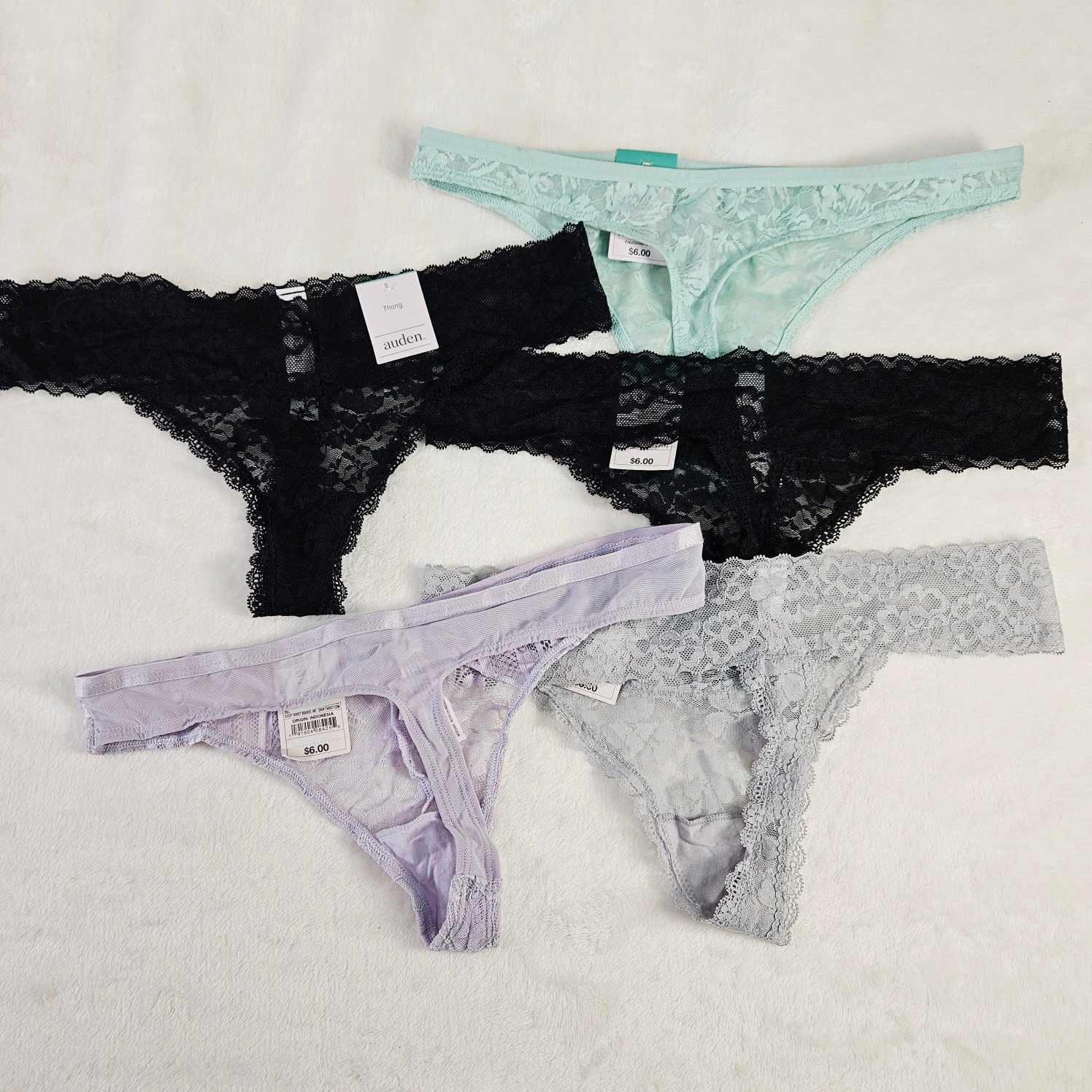 Auden 5pk Assorted Lace Thong Underwear Womens Small Stretch