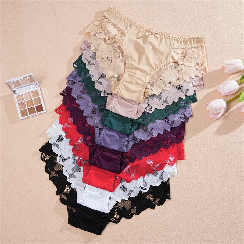 4 Pack Lot Sexy Womens Lace Panties Brief Lingeries Ladies Underwear Sissy Sheer