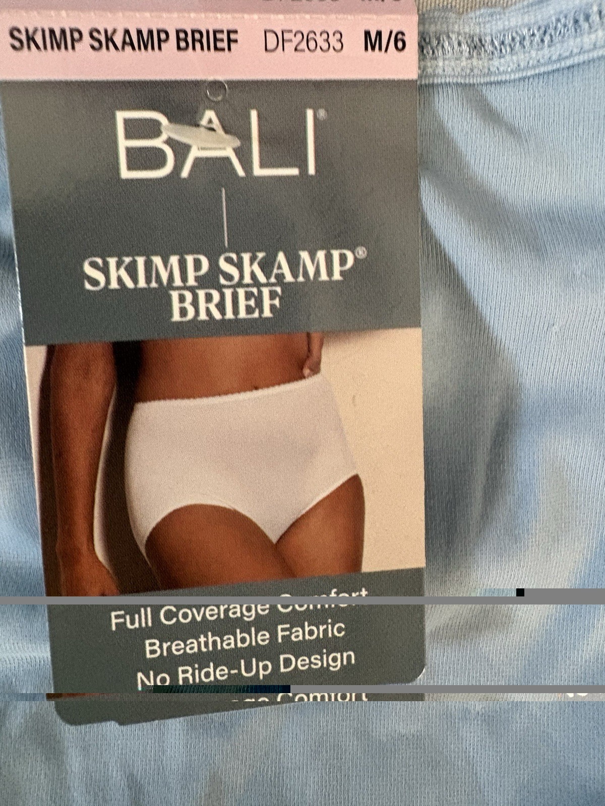 NEW Bali Skimp Skamp Brief Panties DF2633 Blue Panty 3 Pair Womens Size Medium 6
