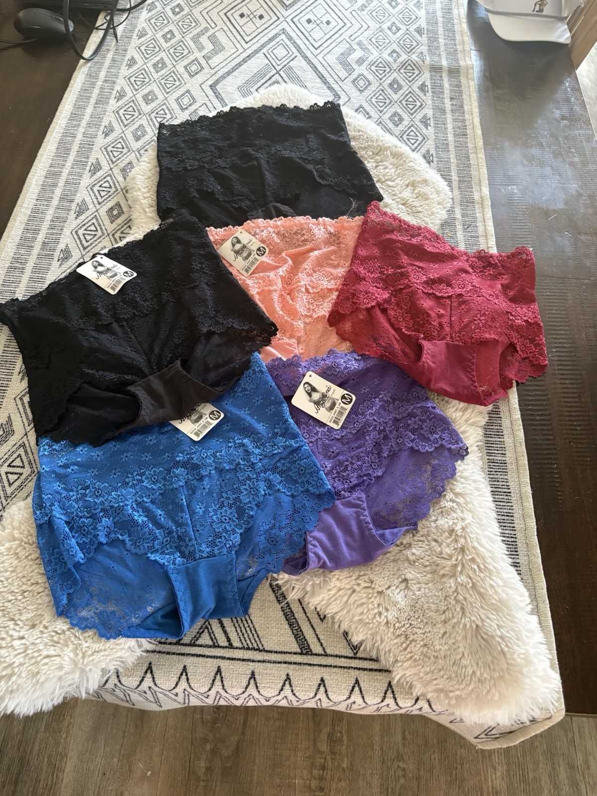 Angelina 6-Pack Women’s Size M Lace High Waisted Panties Multi Colors New