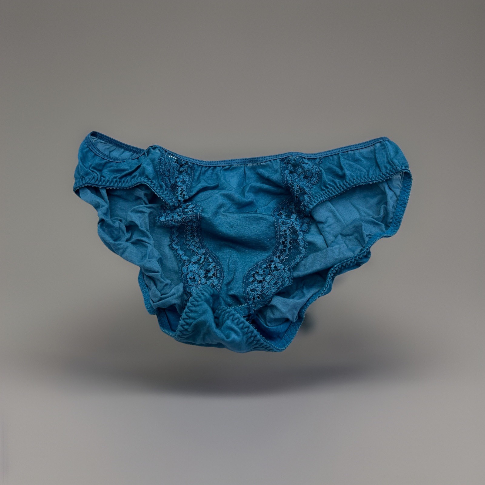 Vintage Victoria’s Secret Nylon Bikini Panty Turquoise Teal | Silky Soft | L New