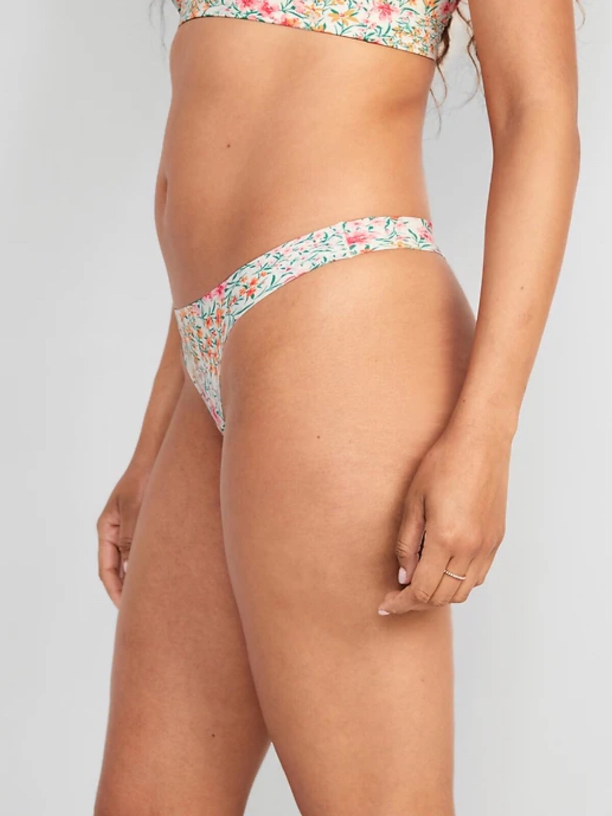 Old Navy Women’s Low-Rise No-Show Thong Underwear Multi Floral Size XXL