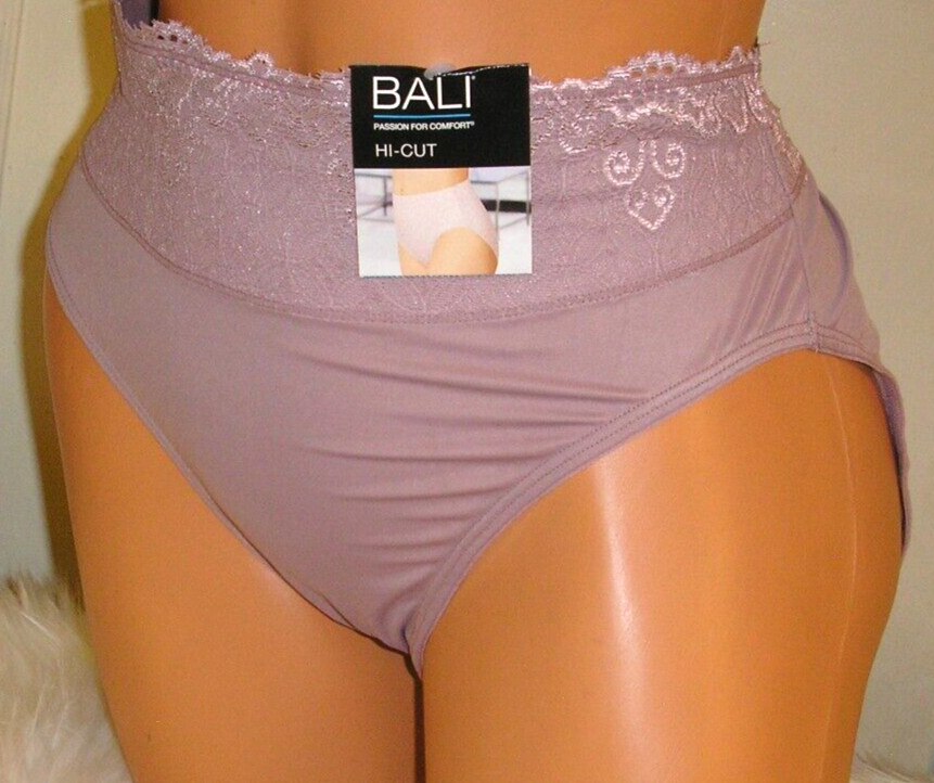 Bali Passion for Comfort Beige Hi Cut Panties Lingerie, Sz 8 XL Adult Gift