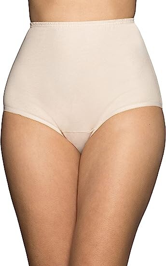 NWT 3-Pack Vanity Fair Womens 6/M Perfectly Yours Cotton Brief Panty 15320 Fawn