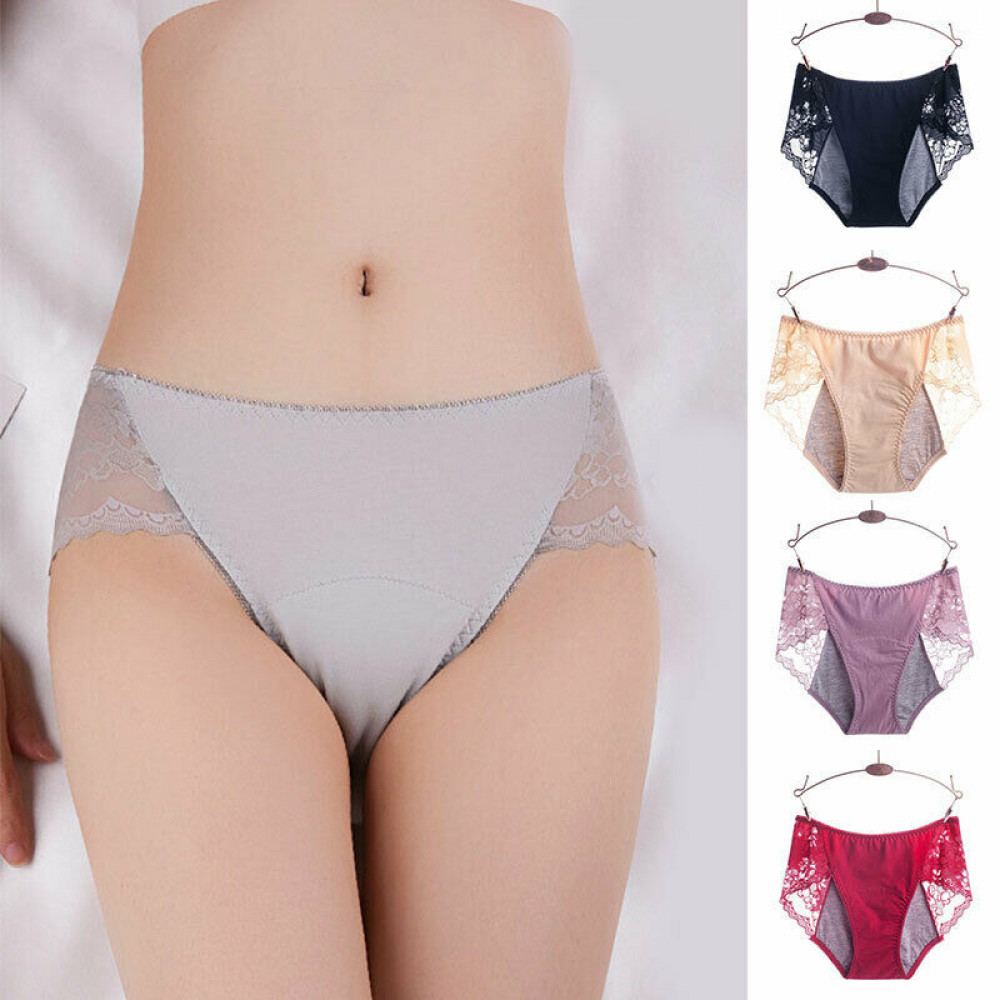 Women Anti-leakage Physiological Pants Lace Cotton Panties Briefs Lingerie Gift