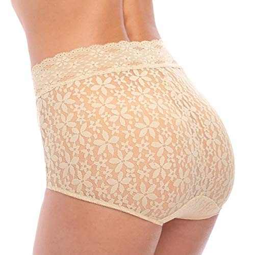 WACOAL WOMEN’S HALO LACE BRIEF PANTY MEDIUM NATURAL NUDE 870405