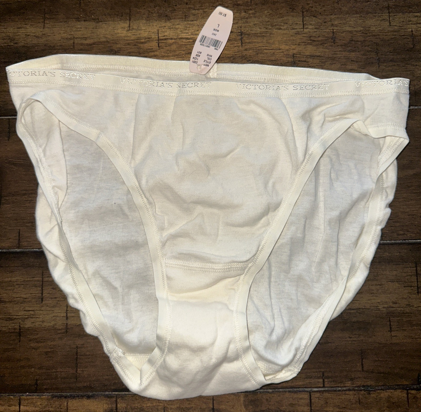 Victoria’s Secret Cotton Low Rise Bikini Panty Large L NWT Cream Off White