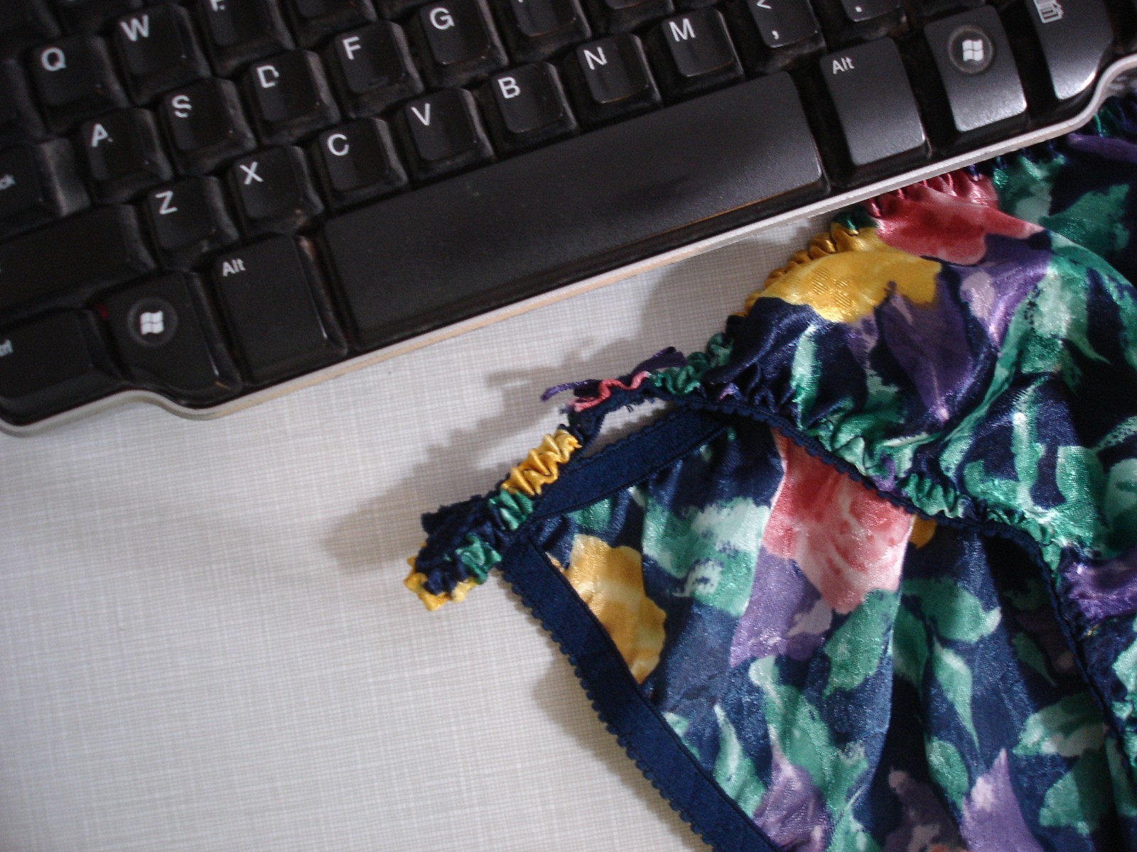 NWOT New Vintage String Bikini Satin Flowers Floral Sexy Panties Second Skin S 5