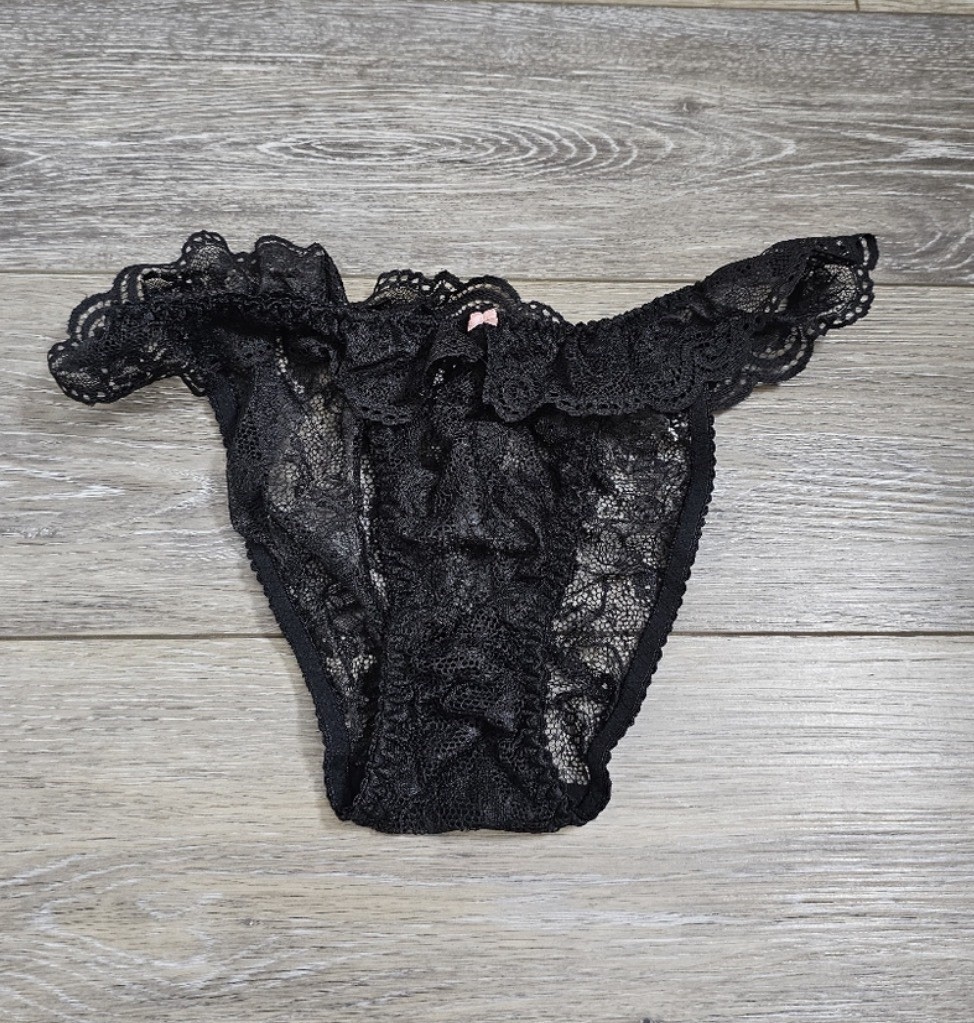 Victoria’s Secret SMALL Sexy Little Things Black lace Ruffle Bikini Panties