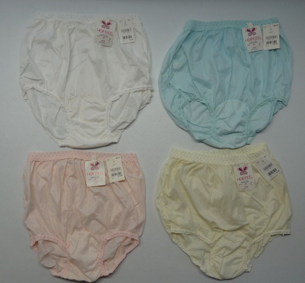 NWT Heiress 6 Antron III Nylon Tricot Embossolon Brief Panty 945