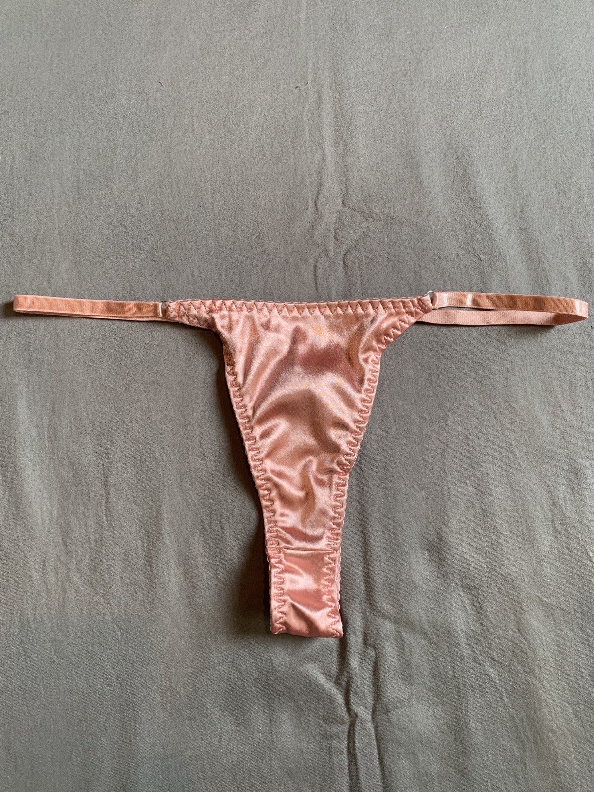 New Sexy Pink Satin Thong Panties Solid L String