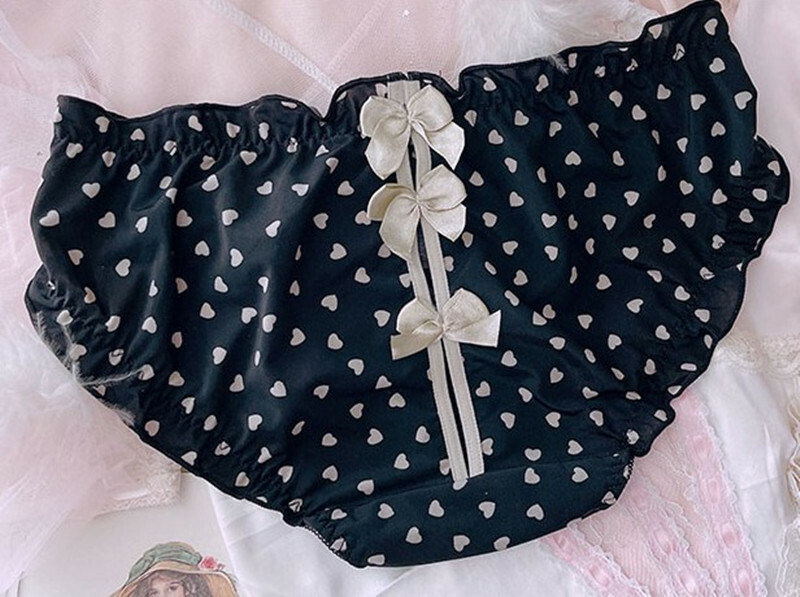 Japanese Lolita Sweet Bow Underpants Love Heart Waist Sexy Panties Briefs new