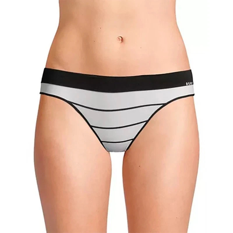 DKNY Seamless Litewear Thong Panty WHITE/BLACK M