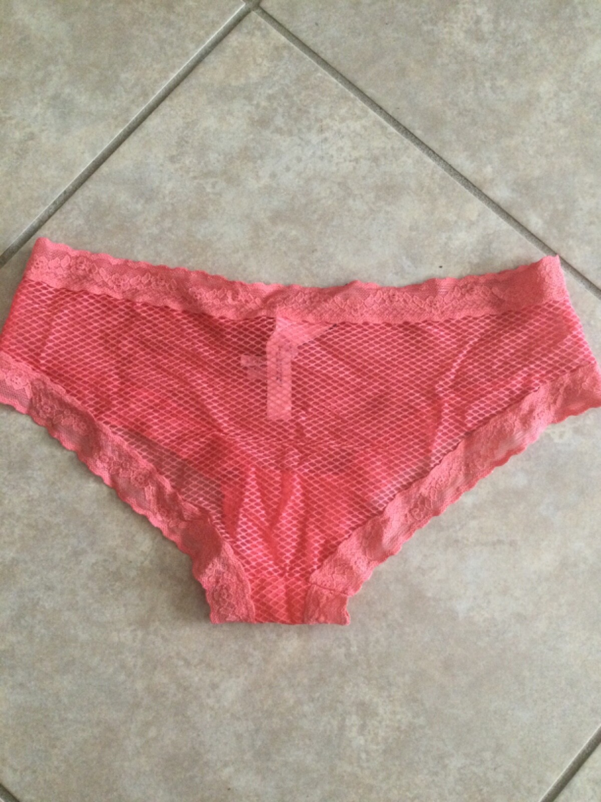 Victorria’s Secret Lace Hiphugger Coral Small New