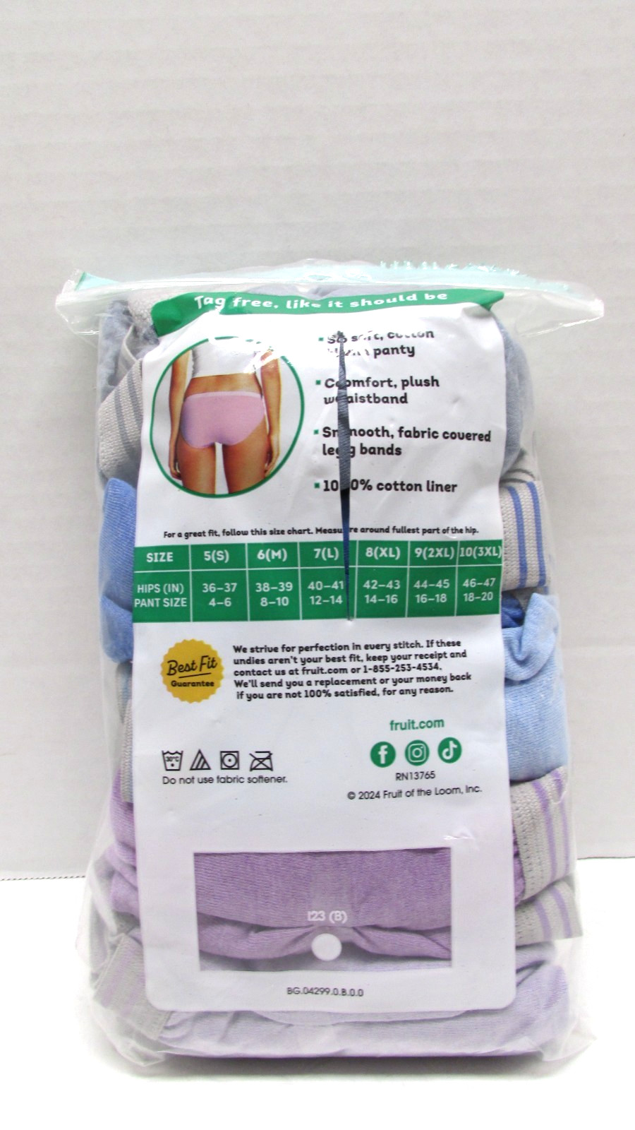 Fruit Of The Loom Assorted Heather Bikinis 6 Pack Size 9 (2XL)