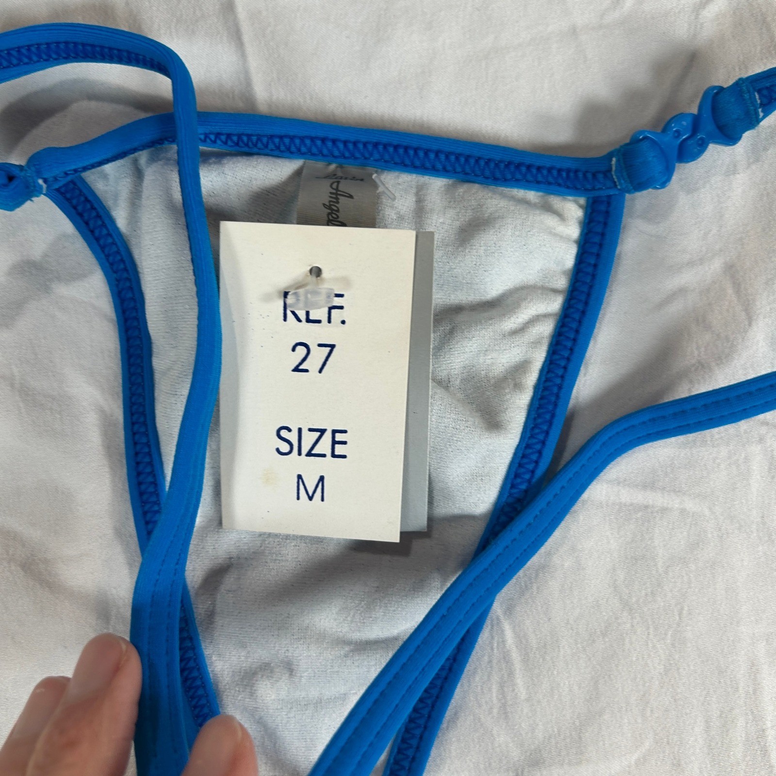 Latin Angel VTG Blue Dancewear Clubwear Brazilian G-String Thong Size M NEW