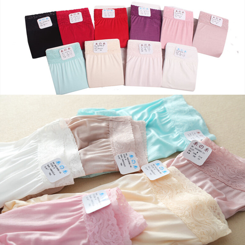 5 Pairs 100 Mulberry Silk Underwear Silk Women Briefs 42 Knitted Women’s Panties