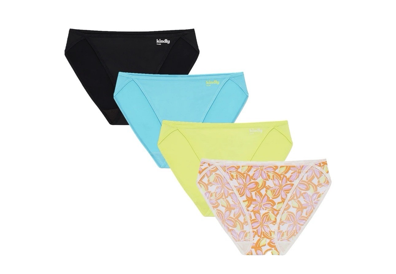 Kindly Yours So Comfy High Leg Underwear 4 Pack 3XL (22)Floral,Green,Blue,Black