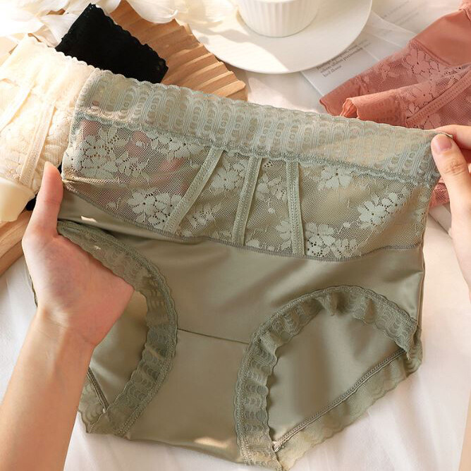 6 Packs Lot Womens French Lace Satin Panties Brief High Leg Underwear Lingeries