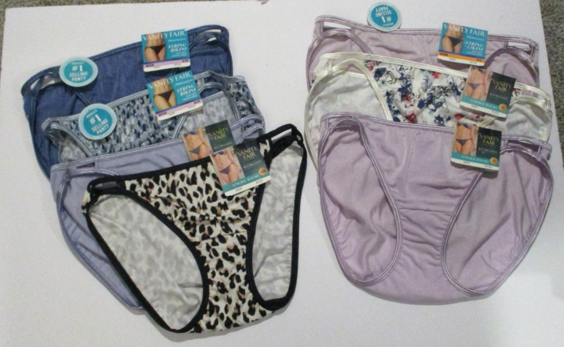 Vanity Fair panties Illumination string bikini sz 6 & 7 # 18108 LRG LOT 7 PR