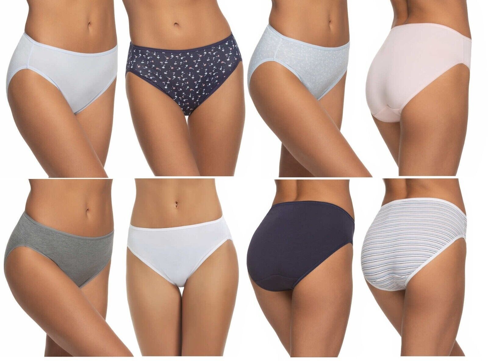 Felina Women’s 8 Pack Hi-Cut Cotton Modal Full Coverage Underwear