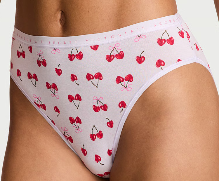 XS S M L XL Cherry Heart Cotton Victorias Secret High-Leg Waist Brief Pantie