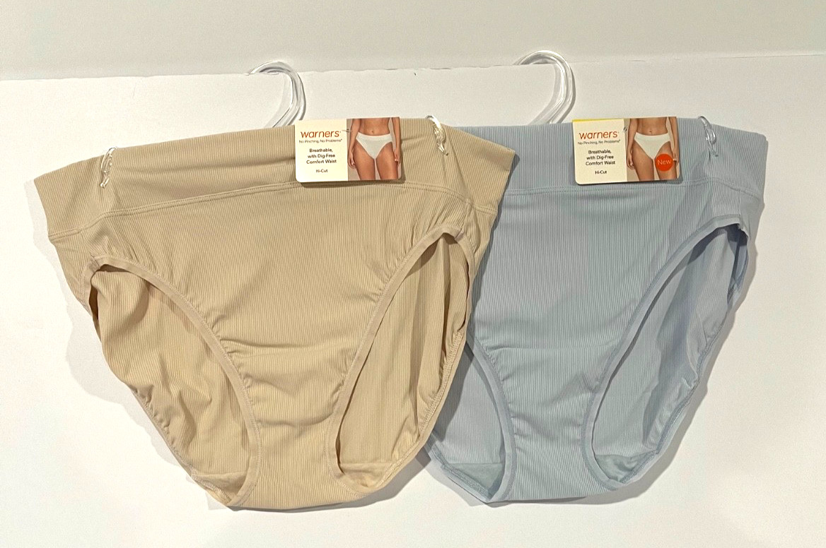Warners Hi cut panties~2 pair high waist breathable size 6/M