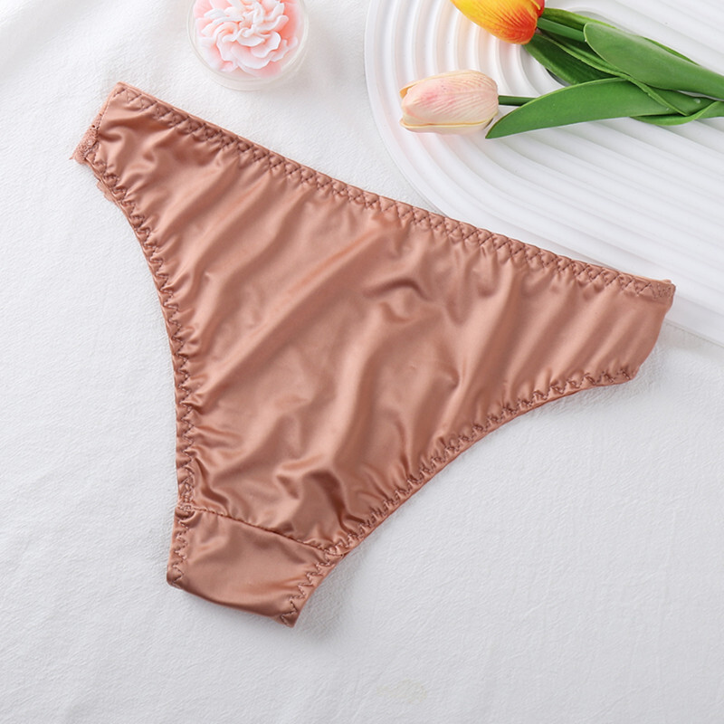 5PCS/LOT Sexy Womens Silky Satin Panties Briefs Ladies Underpants Lingeries Pack