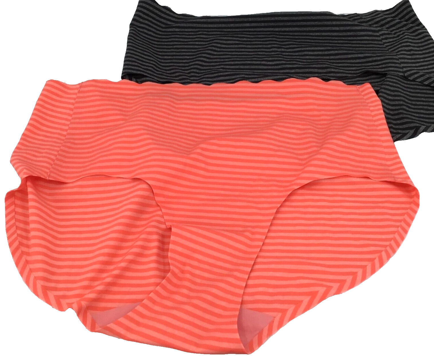 2 Pair Rhonda Shear 1X Style 4053, Stripe Panties, Black & Orange