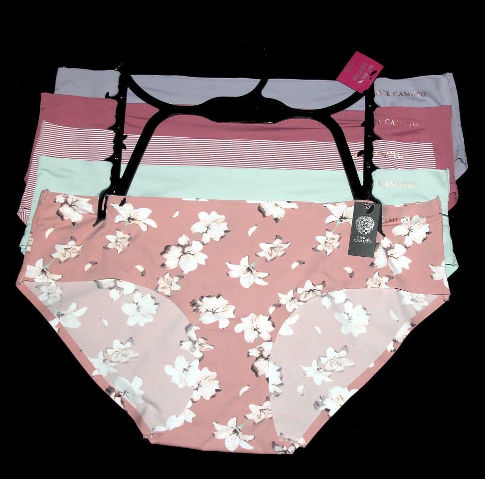 5 Vince Camuto Floral Striped Solid No Show Hipster Panties Wm’s L NWT $60 DISC