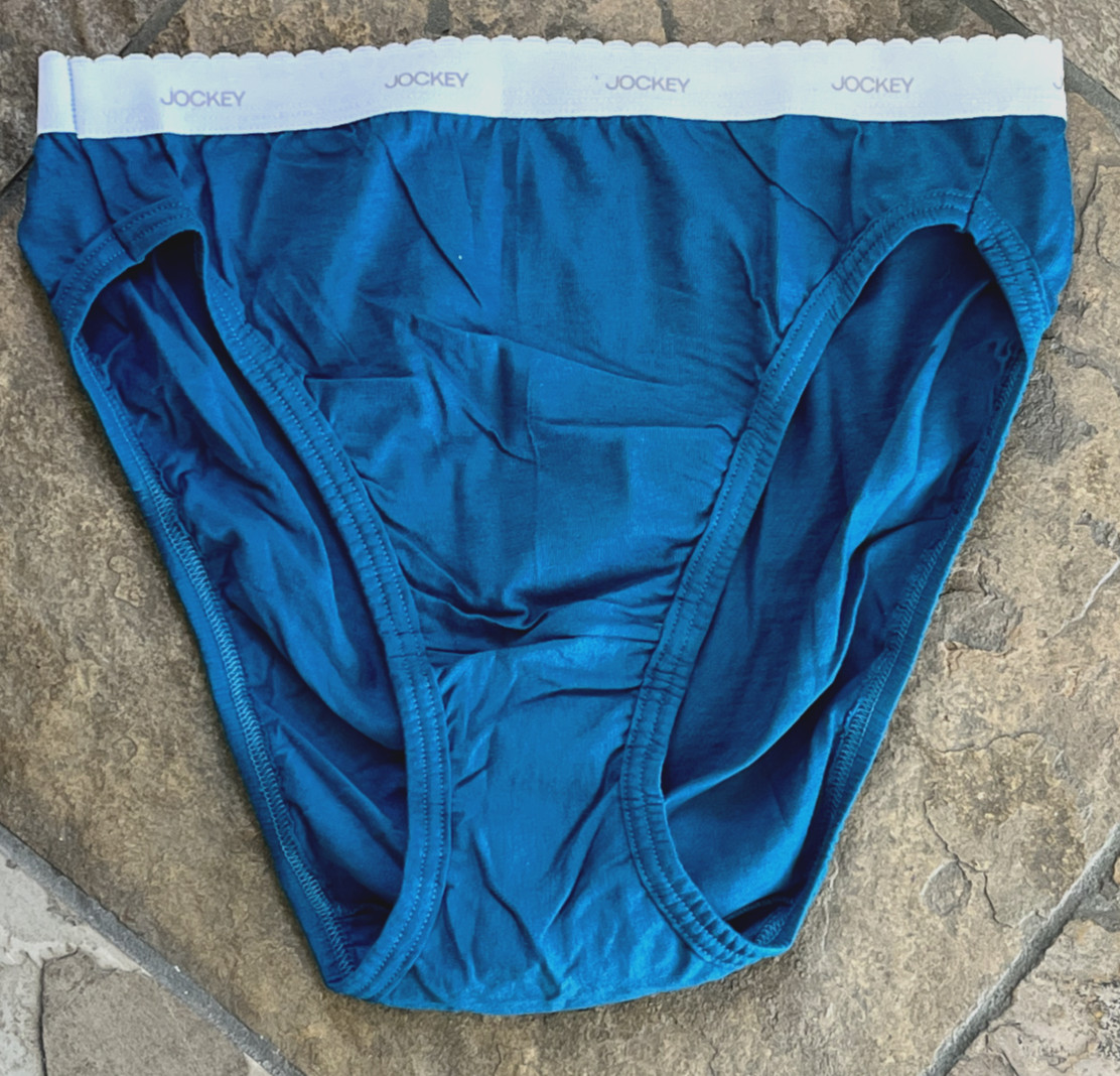 325 JOCKEY Med TEAL Blue Wide Waist French Hi Cut Leg Brief Panties #264 NWOT