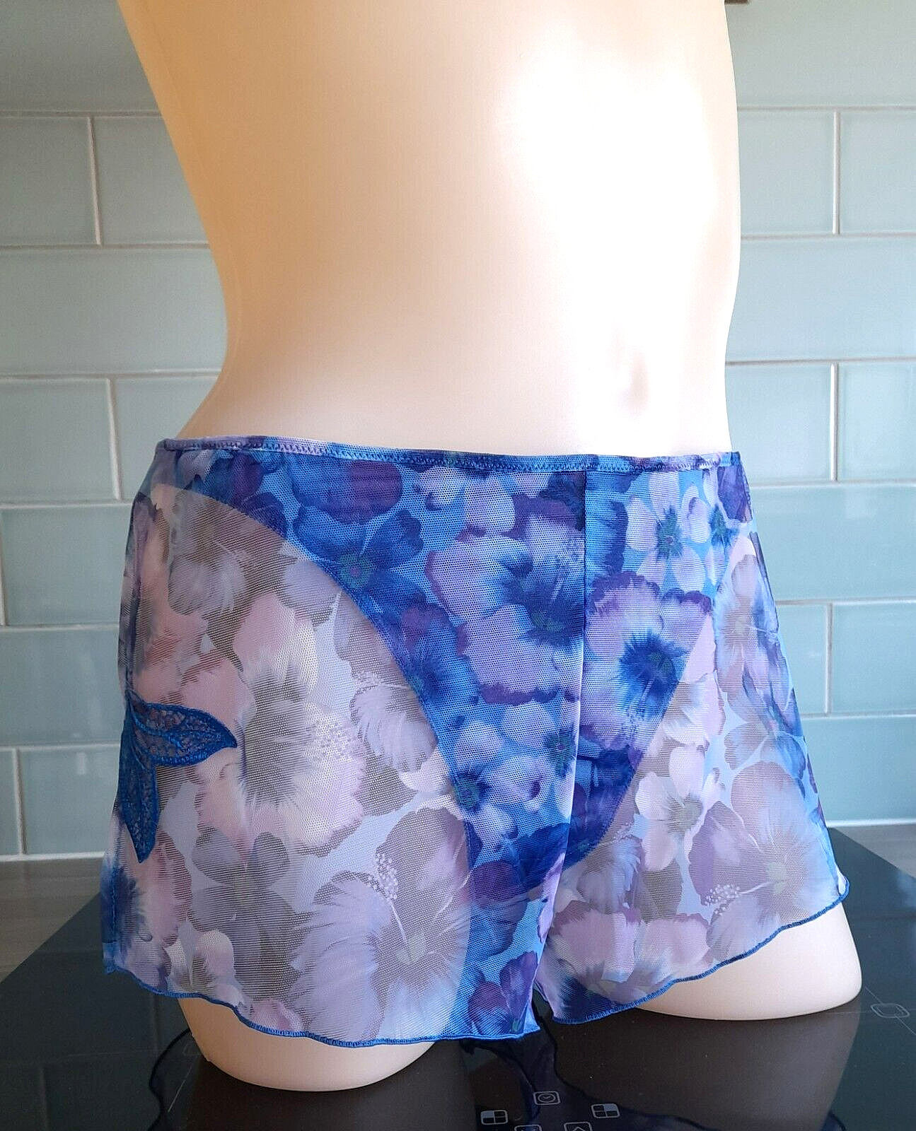 Lise Charmel Bleu Floral “Desir Desir” Sheer Embroidered French Knickers