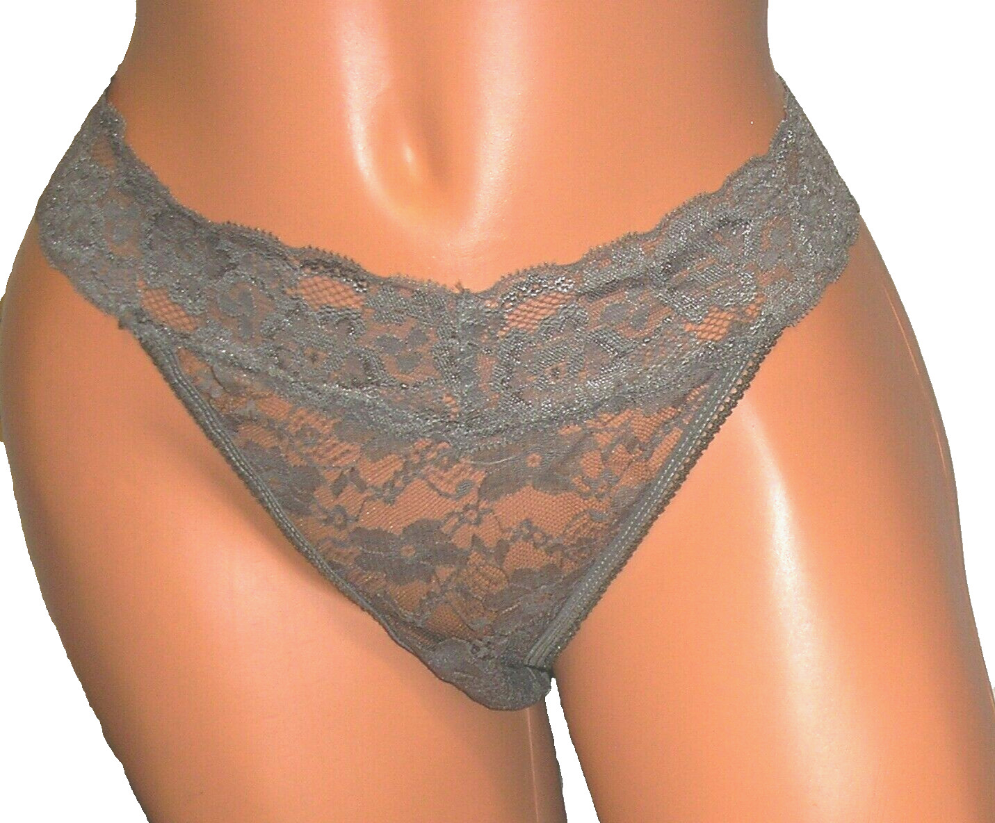 Panties Lingerie Cover Girl Olive Green Lace Thong XL Adult Gift