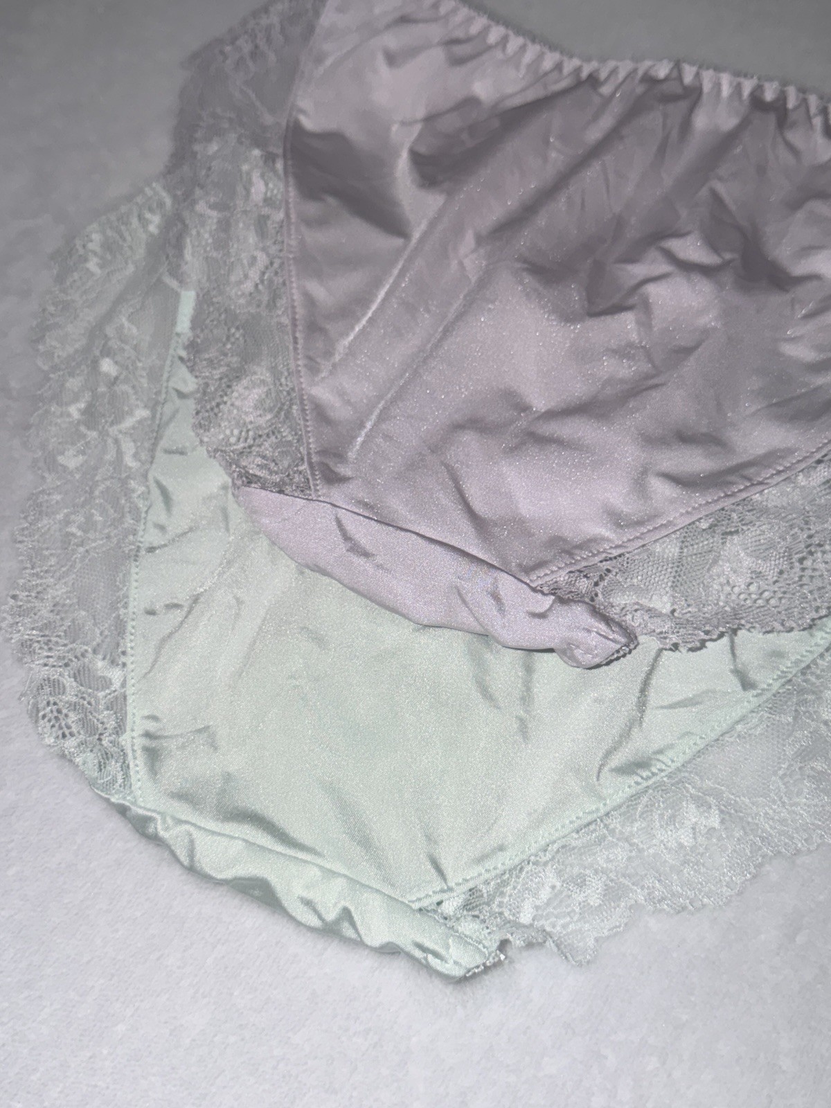 Set Of 2 US-S, M/JP-LL Japanese Floral Embroidery Shiny Smooth Nylon Panties